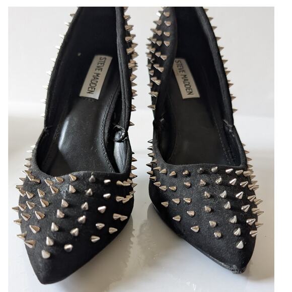 STEVE MADDEN Vala Testy‎ Spiked Studded Pointed Stiletto Heel Pumps Women's 5.5M - Picture 4 of 12